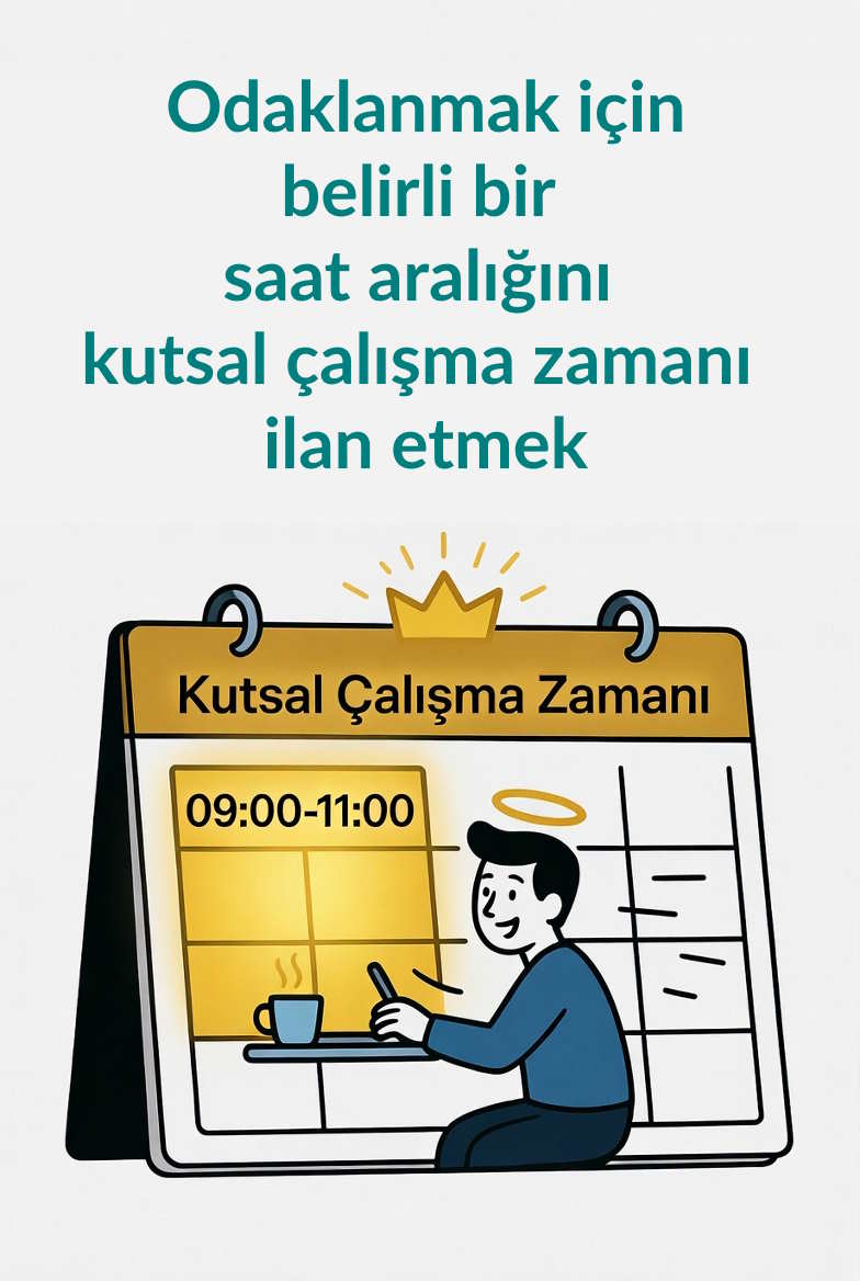 Odaklanmak için belirli bir saat aralığını kutsal çalışma zamanı ilan etmek
