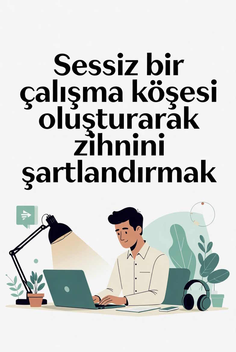 Sessiz bir çalışma köşesi oluşturarak zihnini şartlandırmak